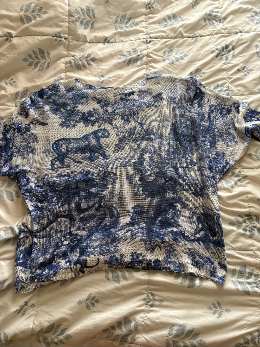 Look Mode Batwing Landscape Print Knit Sweater - Picture 2 of 3